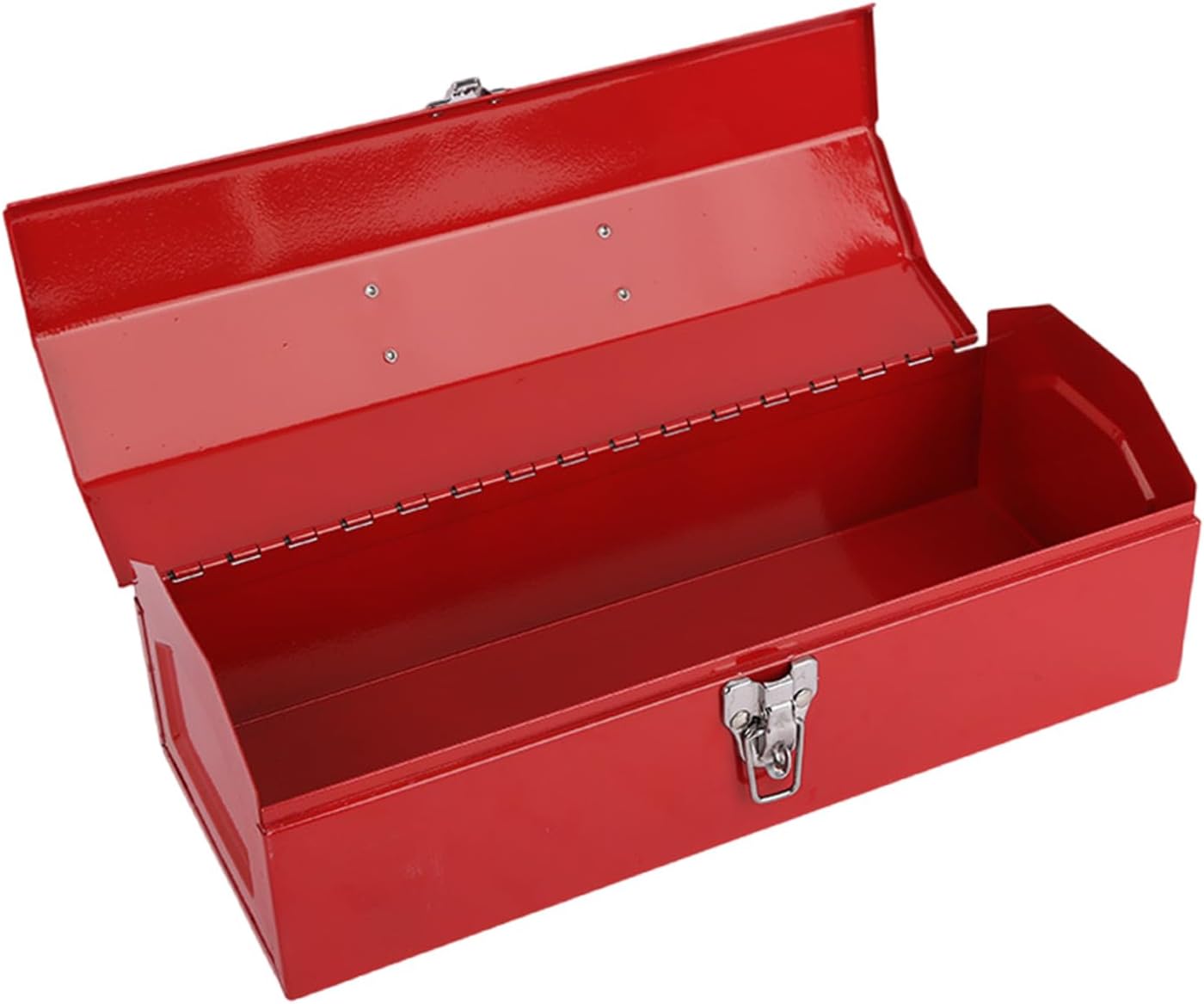 Boîte à outils métal rouge robuste, poignée portable