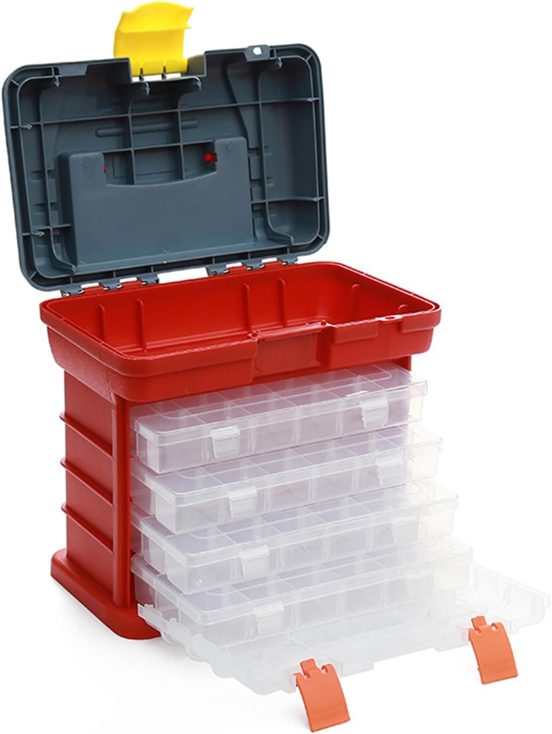 Boîte à outils multifonction à 4 étages avec compartiment réglable