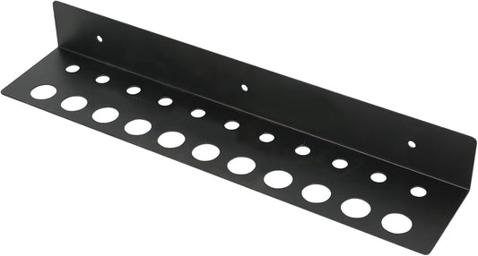 Support pour tournevis, pinces à outils, étagère murale en acier, design à double trou, rangement d'atelier, 40 x 8 x 5 cm, couleur noire, 1 pièce