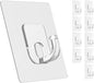 Latoxcaa Lot de 10 grands crochets adhésifs transparents extra puissants - 15 kg (max) - Charge lourde - 100 % respectueux du mur - Pour cuisine, salle de bain, bureau - Crochets adhésifs universels