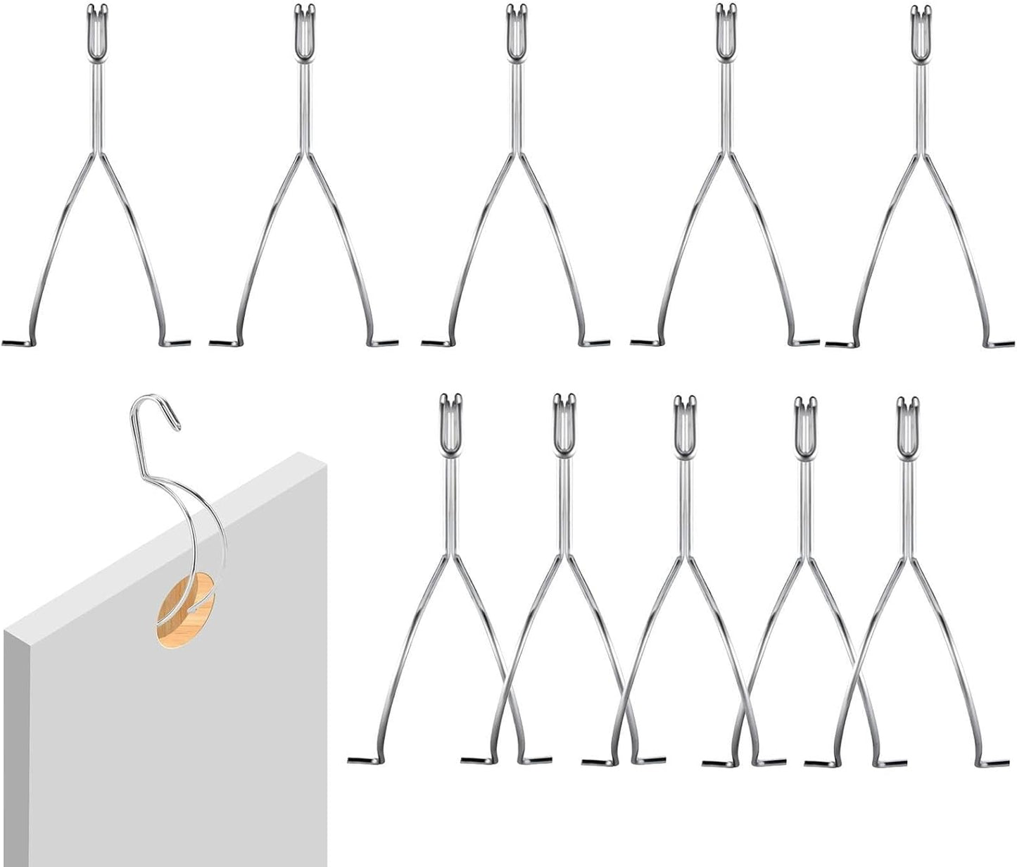Lot de 10 crochets suspendus en acier inox pour peinture d'armoire