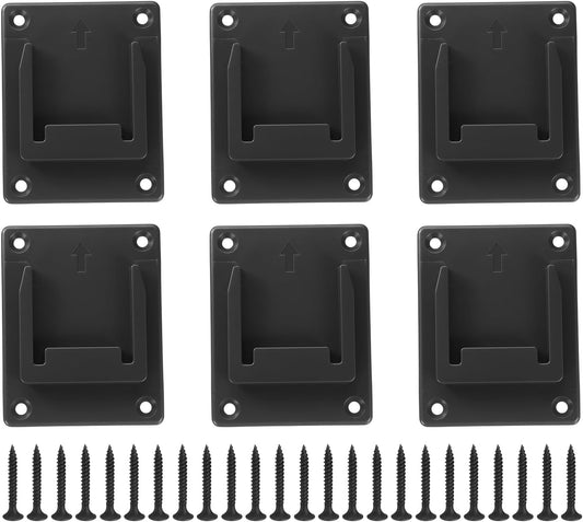Lot de 6 supports muraux pour batteries 14.4/18 V - Noir
