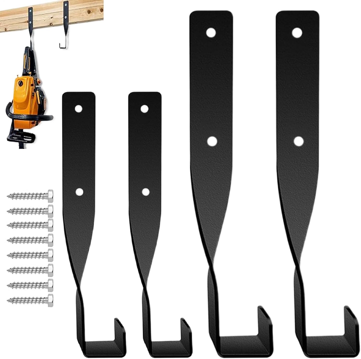 Générique Chainsaw Wall Mount Holder, Sturdy Chain Saw Storage Rack Hook, Heavy Duty Space Saving Vertical Metal Organization for Garage, Truck, Tractor,1.18x1.5x8.98 inches