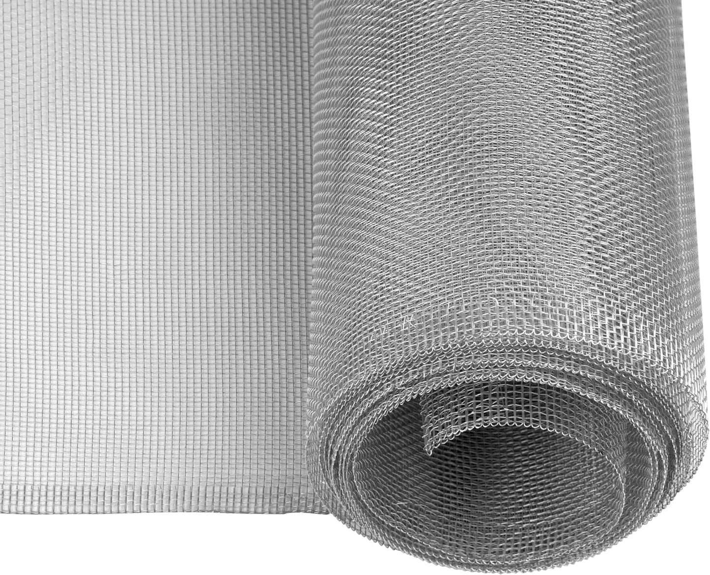 Windhager 03623 Aluminium Mosquito Net 120 x 250 cm, Silver Anti-Mosquito Net for Windows and Doors, Insect Protection Grid, Fine Mesh Resistant, Easy to Cut